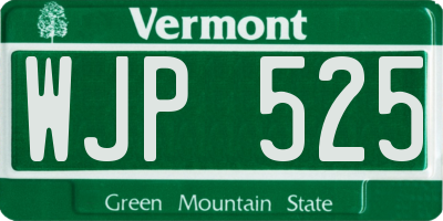 VT license plate WJP525