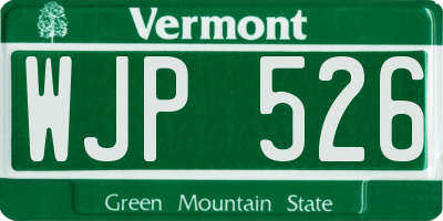VT license plate WJP526
