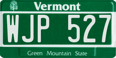 VT license plate WJP527