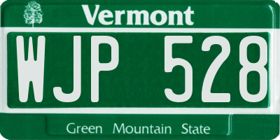 VT license plate WJP528
