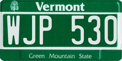 VT license plate WJP530