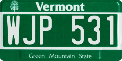 VT license plate WJP531