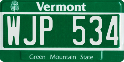 VT license plate WJP534