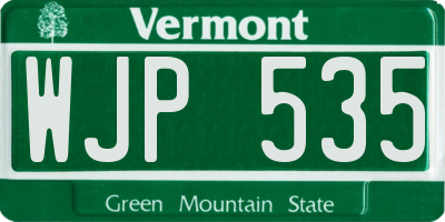 VT license plate WJP535