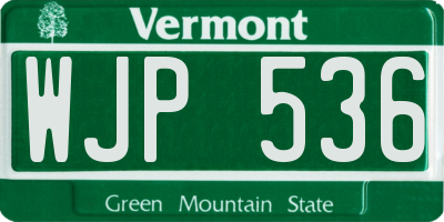 VT license plate WJP536