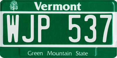 VT license plate WJP537