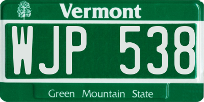 VT license plate WJP538