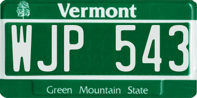 VT license plate WJP543