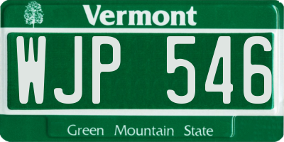 VT license plate WJP546
