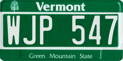 VT license plate WJP547