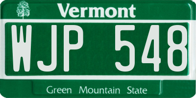 VT license plate WJP548