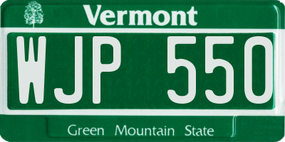 VT license plate WJP550