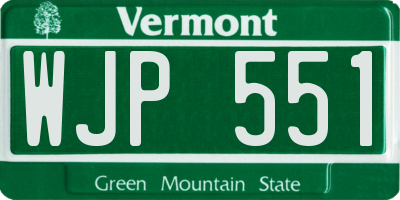 VT license plate WJP551