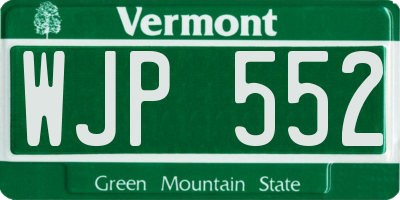 VT license plate WJP552
