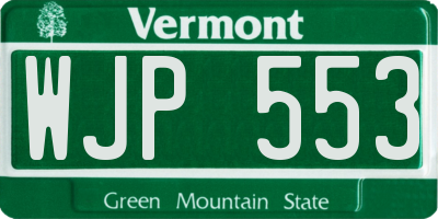 VT license plate WJP553