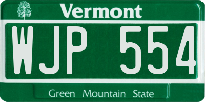 VT license plate WJP554