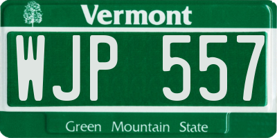 VT license plate WJP557