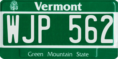 VT license plate WJP562