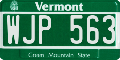 VT license plate WJP563