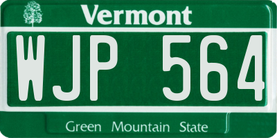 VT license plate WJP564