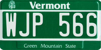 VT license plate WJP566