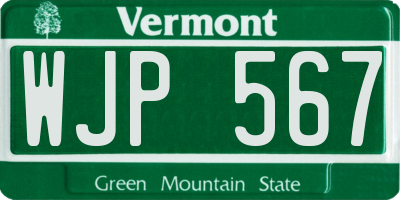 VT license plate WJP567