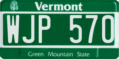 VT license plate WJP570