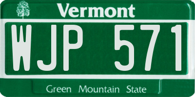 VT license plate WJP571