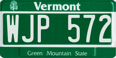 VT license plate WJP572