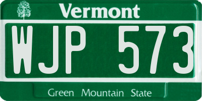 VT license plate WJP573