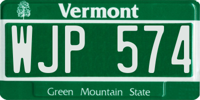 VT license plate WJP574