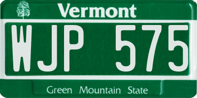 VT license plate WJP575