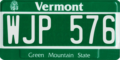 VT license plate WJP576