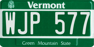 VT license plate WJP577