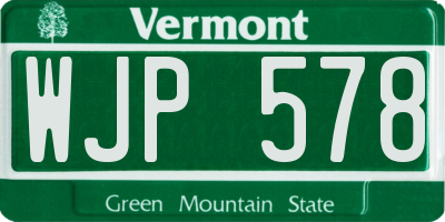 VT license plate WJP578