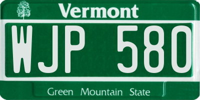 VT license plate WJP580