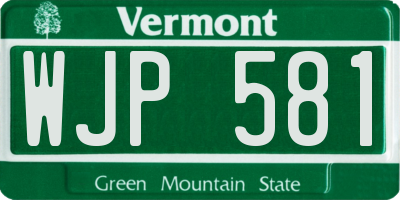 VT license plate WJP581