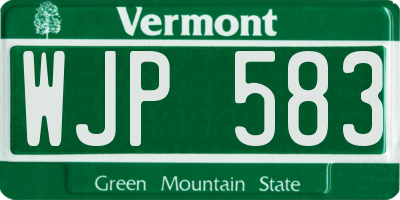 VT license plate WJP583