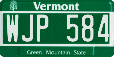 VT license plate WJP584