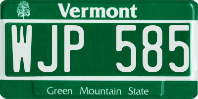 VT license plate WJP585