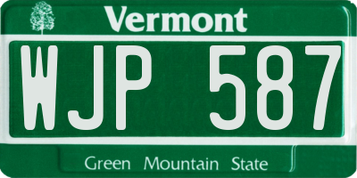 VT license plate WJP587