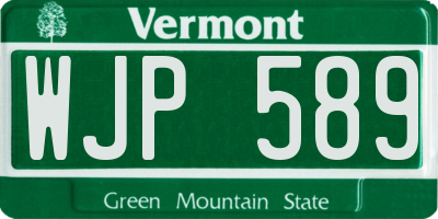 VT license plate WJP589