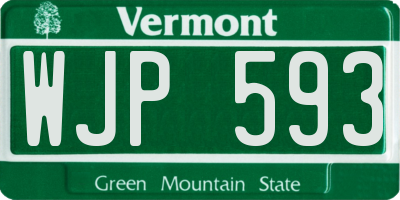 VT license plate WJP593