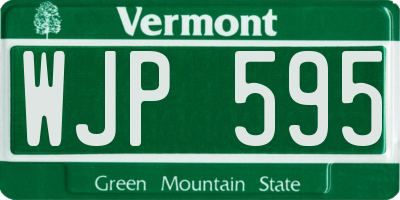 VT license plate WJP595