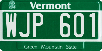 VT license plate WJP601