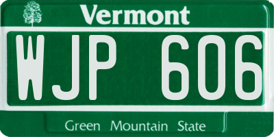VT license plate WJP606