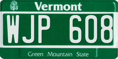VT license plate WJP608