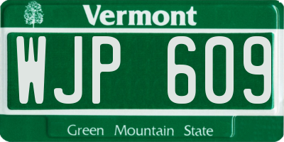 VT license plate WJP609