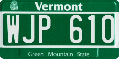 VT license plate WJP610