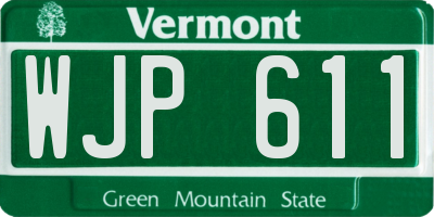 VT license plate WJP611
